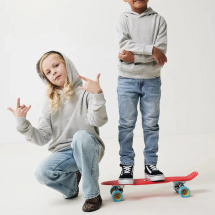 Kids recycled cotton hoodie with sidepockets - hospitality