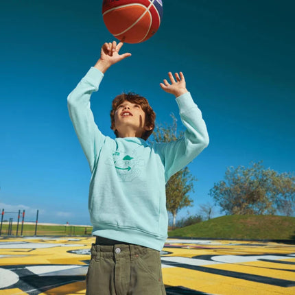 Kids recycled cotton hoodie with sidepockets - hospitality