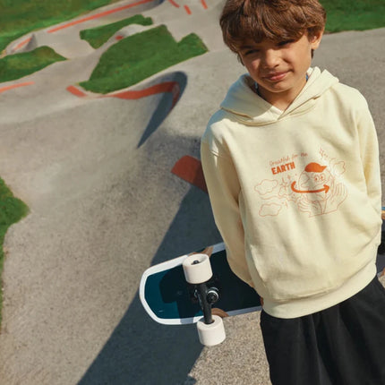 Kids recycled cotton hoodie with sidepockets - hospitality