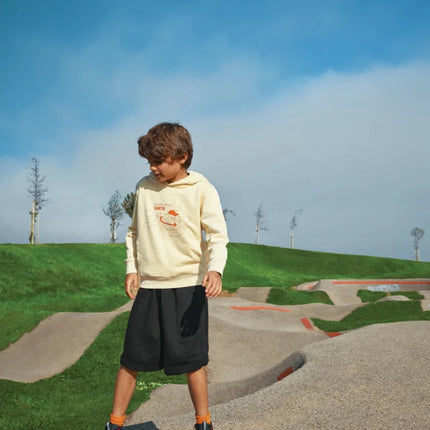 Kids recycled cotton hoodie with sidepockets - hospitality