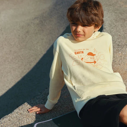 Kids recycled cotton hoodie with sidepockets - hospitality
