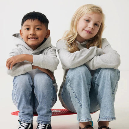 Kids recycled cotton hoodie with sidepockets - hospitality