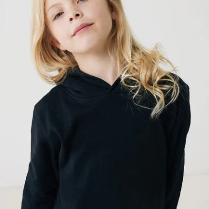 Kids recycled cotton hoodie with sidepockets - hospitality