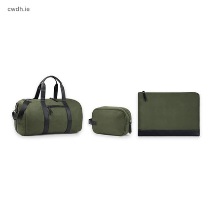 'City Break' Kit – Recycled Polyester Weekend Bag, Toiletry Bag and 16-inch Laptop Sleeve in Green | Hospitality Trade Pack – what is in the kit
