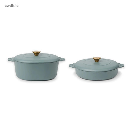 'Sunday Roast' Kit – Enamelled Cast-Iron 4 L Cocotte and 2.5 L Braiser in Blue | Hospitality Trade Pack – what is in the kit