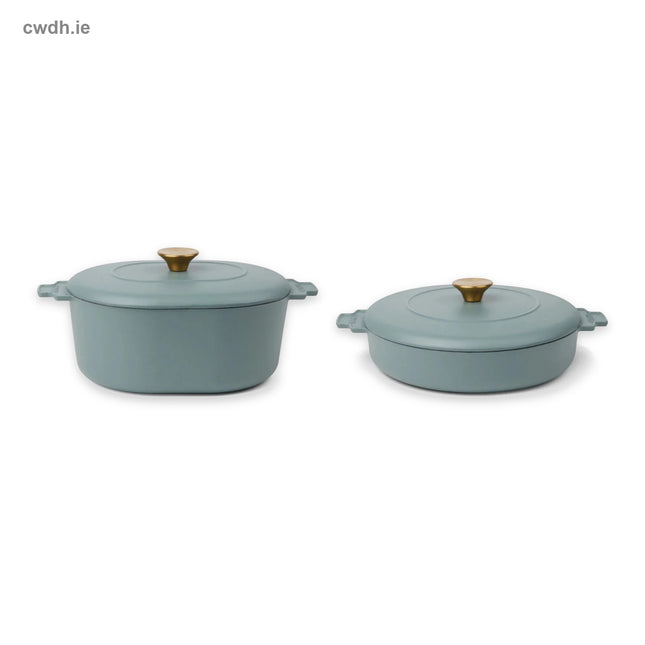 'Sunday Roast' Kit – Enamelled Cast-Iron 4 L Cocotte and 2.5 L Braiser in Blue | Hospitality Trade Pack – what is in the kit