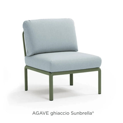 Nardi Komodo Central Sofa Module agave frame Giungla Sunbrella cushions outdoor seating