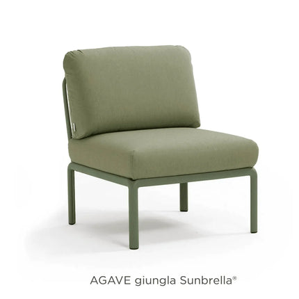 Nardi Komodo Central Sofa Module agave frame Grigio Sunbrella cushions garden patio