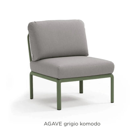 Nardi Komodo Central Sofa Module agave frame Tech Sunbrella cushions outdoor setting