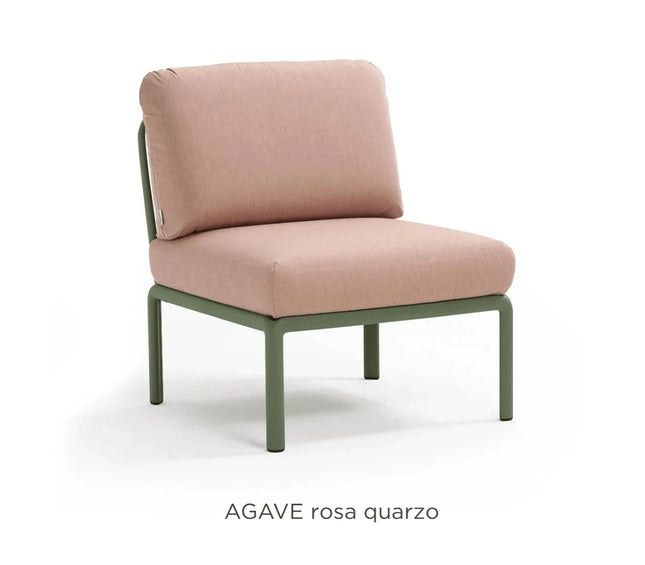 Nardi Komodo Central Sofa Module agave frame Adriatic Sunbrella cushions outdoor terrace