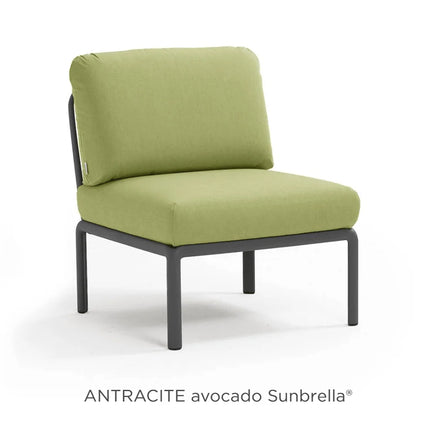 Nardi Komodo Central Sofa Module antracite frame Canvas Sunbrella cushions garden seating