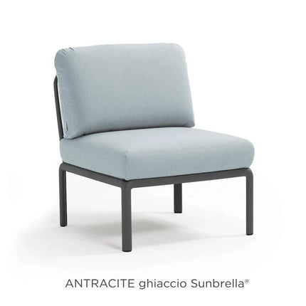Nardi Komodo Central Sofa Module antracite frame Ghiaccio Sunbrella cushions outdoor setting