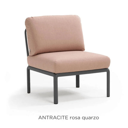 Nardi Komodo Central Sofa Module antracite frame Rosa Quarzo Sunbrella cushions outdoor