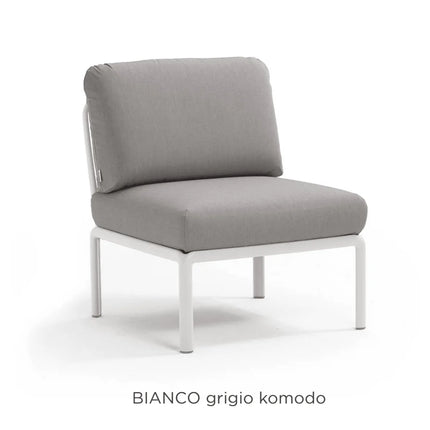 Nardi Komodo Central Sofa Module bianco frame Grigio Sunbrella cushions outdoor terrace