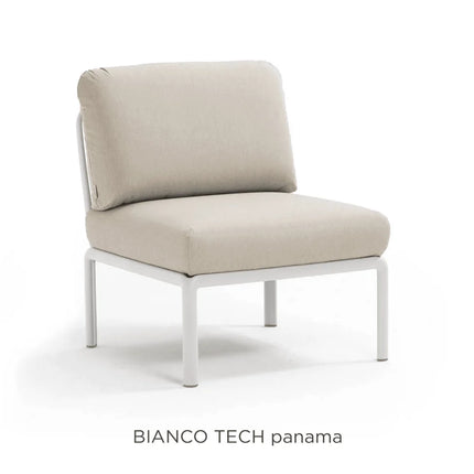 Nardi Komodo Central Sofa Module bianco frame Tech Sunbrella cushions outdoor terrace