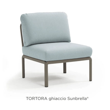 Nardi Komodo Central Sofa Module tortora frame Ghiaccio Sunbrella cushions outdoor setting