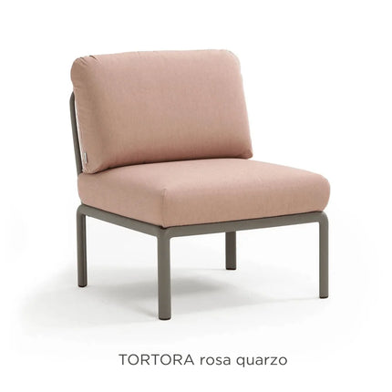 Nardi Komodo Central Sofa Module tortora frame Rosa Quarzo Sunbrella cushions outdoor