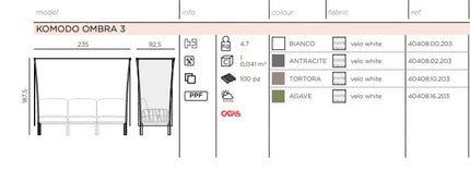 Komodo Ombra 3 Sunshade - hospitality