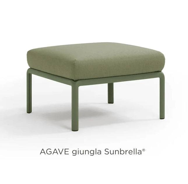 Nardi Komodo Pouf outdoor ottoman agave frame Adriatic Sunbrella cushion outdoor patio