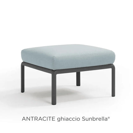 Nardi Komodo Pouf outdoor ottoman antracite frame Ghiaccio Sunbrella cushion outdoor setting