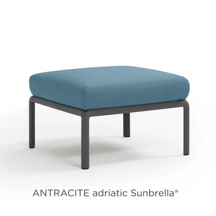 Nardi Komodo Pouf outdoor ottoman antracite frame Avocado Sunbrella cushion garden setting