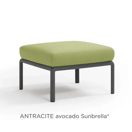 Nardi Komodo Pouf outdoor ottoman antracite frame Canvas Sunbrella cushion outdoor patio