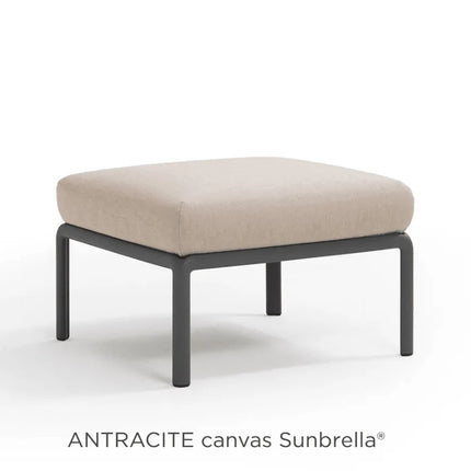 Nardi Komodo Pouf outdoor ottoman agave frame Giungla Sunbrella cushion garden seating