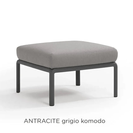 Nardi Komodo Pouf outdoor ottoman antracite frame Grigio Sunbrella cushion outdoor terrace