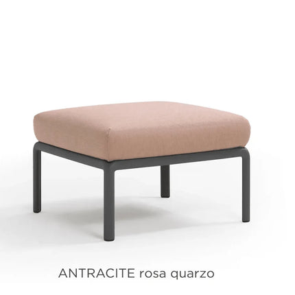 Nardi Komodo Pouf outdoor ottoman antracite frame Rosa Quarzo Sunbrella cushion outdoor
