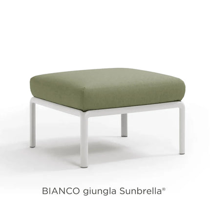 Nardi Komodo Pouf outdoor ottoman bianco frame Giungla Sunbrella cushion outdoor terrace