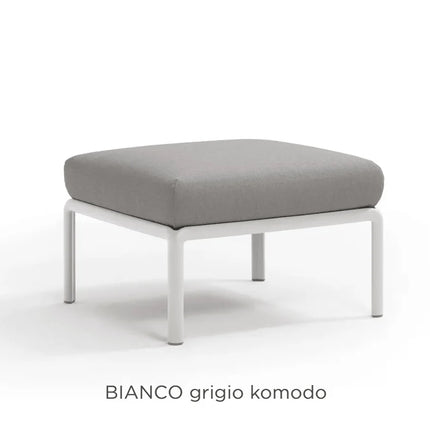 Nardi Komodo Pouf outdoor ottoman bianco frame Grigio Sunbrella cushion garden seating