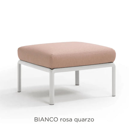 Nardi Komodo Pouf outdoor ottoman bianco frame Rosa Quarzo Sunbrella cushion outdoor