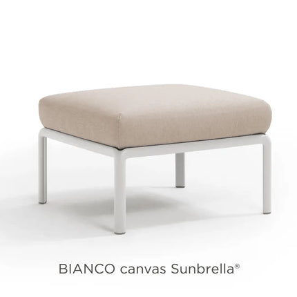Nardi Komodo Pouf outdoor ottoman bianco frame Canvas Sunbrella cushion garden terrace