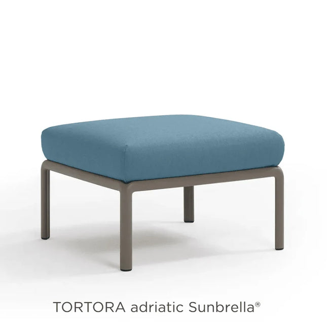 Nardi Komodo Pouf outdoor ottoman tortora frame Adriatic Sunbrella cushion outdoor patio