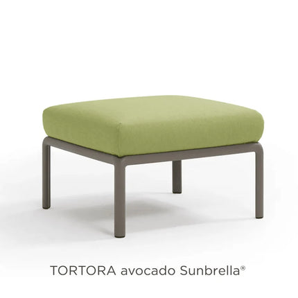 Nardi Komodo Pouf outdoor ottoman tortora frame Avocado Sunbrella cushion garden terrace