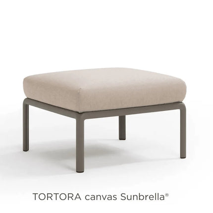 Nardi Komodo Pouf outdoor ottoman tortora frame Canvas Sunbrella cushion outdoor setting