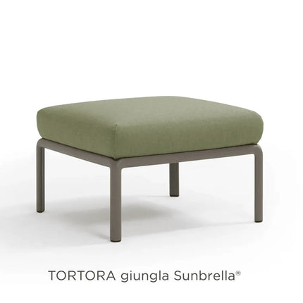 Nardi Komodo Pouf outdoor ottoman tortora frame Giungla Sunbrella cushion outdoor terrace