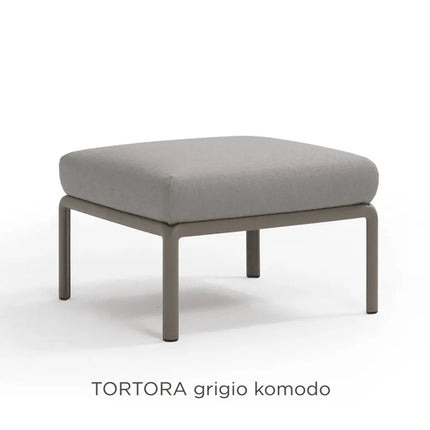 Nardi Komodo Pouf outdoor ottoman tortora frame Grigio Sunbrella cushion garden seating
