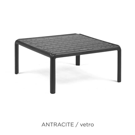 Nardi Komodo Tavolino Vetro glass outdoor table Bianco resin frame patio
