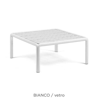 Nardi Komodo Tavolino Vetro glass outdoor table Antracite resin frame garden