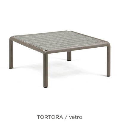 Nardi Komodo Tavolino Vetro tempered glass top detail resin frame