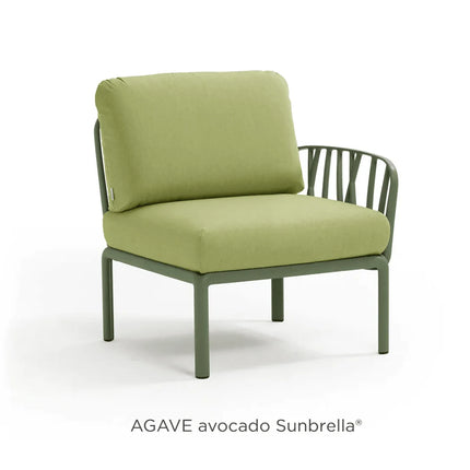Nardi Komodo Terminal Sofa Module agave frame Avocado Sunbrella cushions garden terrace