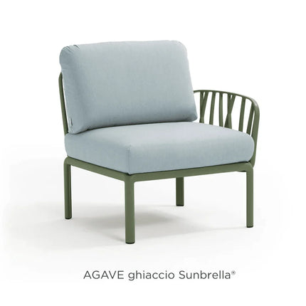 Nardi Komodo Terminal Sofa Module agave frame Ghiaccio Sunbrella cushions outdoor patio