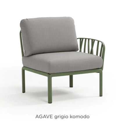 Nardi Komodo Terminal Sofa Module agave frame Grigio Sunbrella cushions garden setting
