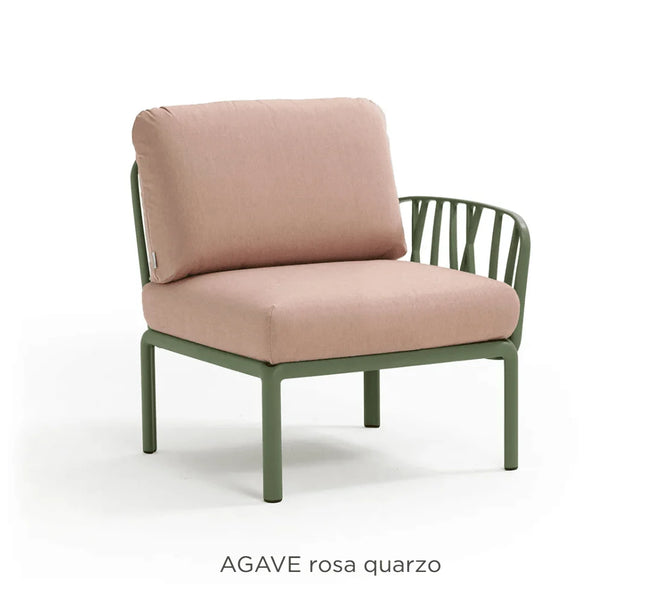 Nardi Komodo Terminal Sofa Module agave frame Adriatic Sunbrella cushions outdoor setting