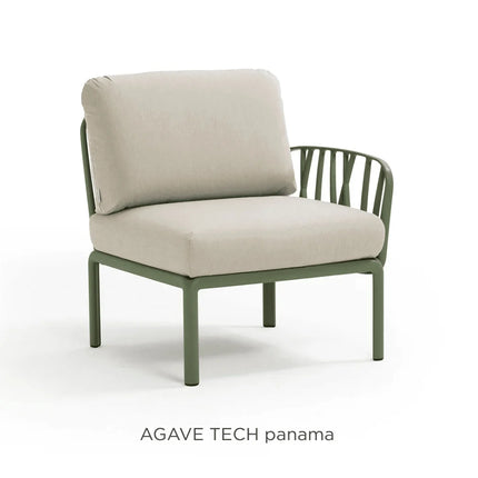 Nardi Komodo Terminal Sofa Module agave frame Tech Sunbrella cushions outdoor lounge