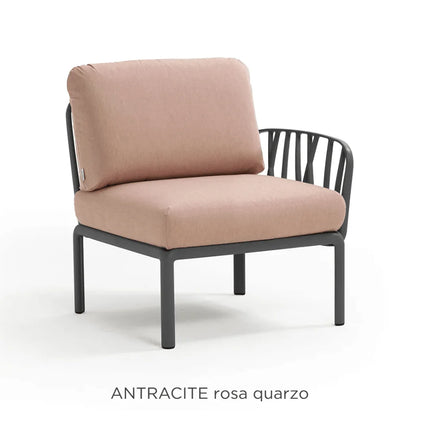 Nardi Komodo Terminal Sofa Module antracite frame Rosa Quarzo Sunbrella cushions outdoor