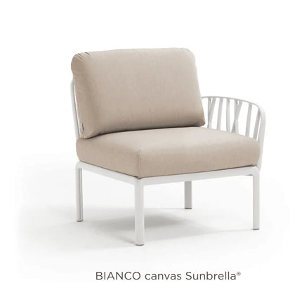 Nardi Komodo Terminal Sofa Module bianco frame Canvas Sunbrella cushions garden seating
