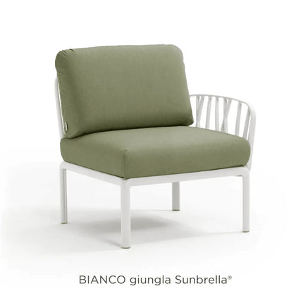 Nardi Komodo Terminal Sofa Module bianco frame Giungla Sunbrella cushions outdoor patio