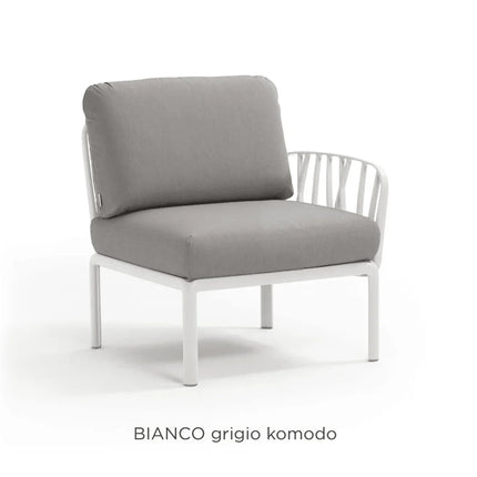 Nardi Komodo Terminal Sofa Module bianco frame Grigio Sunbrella cushions garden terrace